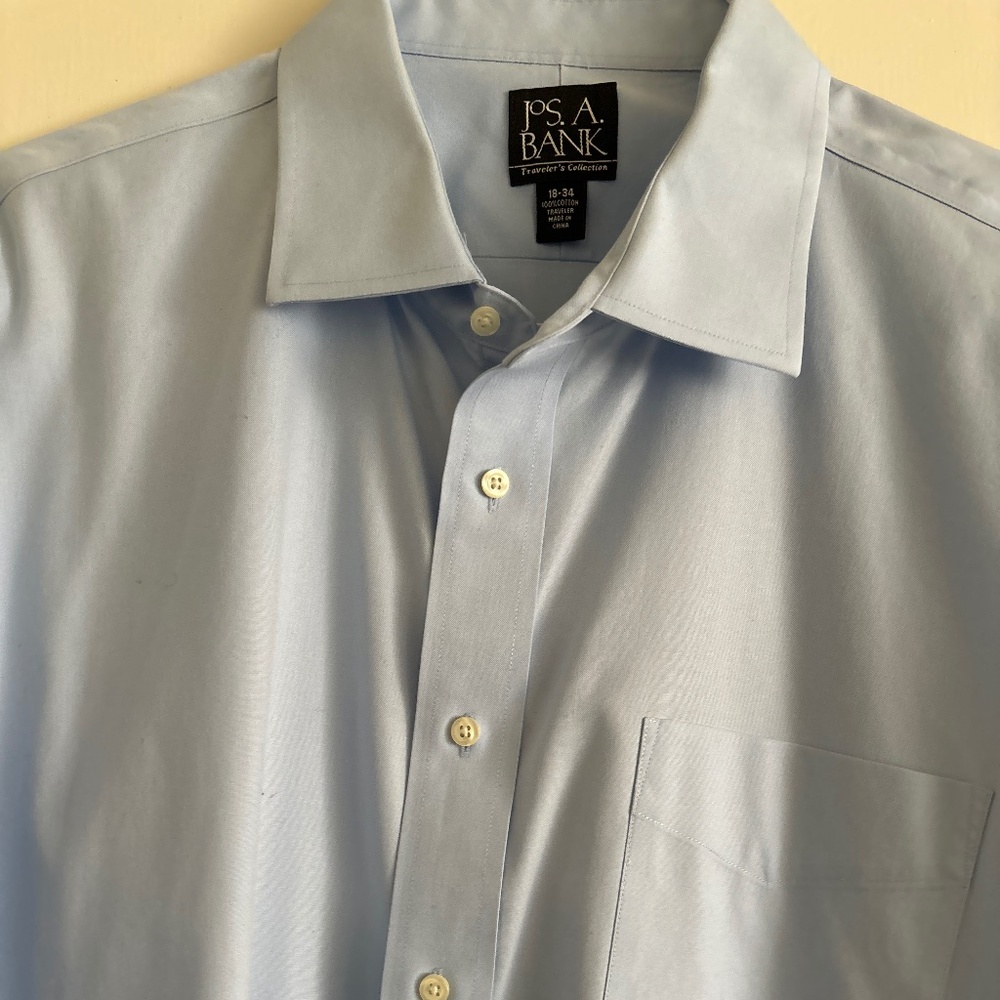 JoS. A. BANK Traveler’s Collection Men’s Shirt 100% Cotton 18-34